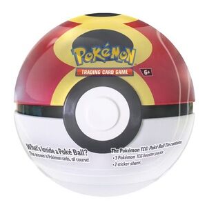 Pokémon Pokeball Tin TCG with 3 Sets Trading Cards Game Collector Toy